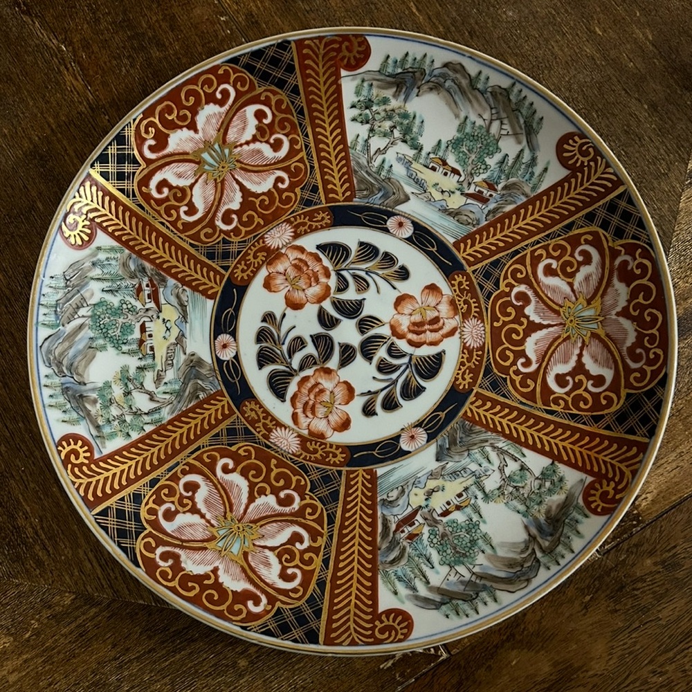 Antique Fukagawa Seiji Imari Charger 10.25" EUC